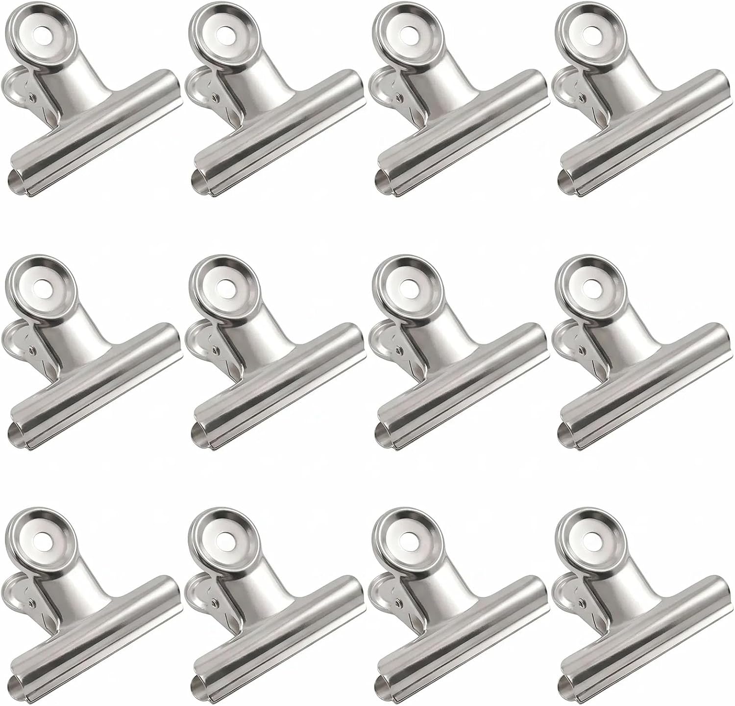 Bivethoi Metal Hinge Clips, 63mm, Silver, 20 Pcs