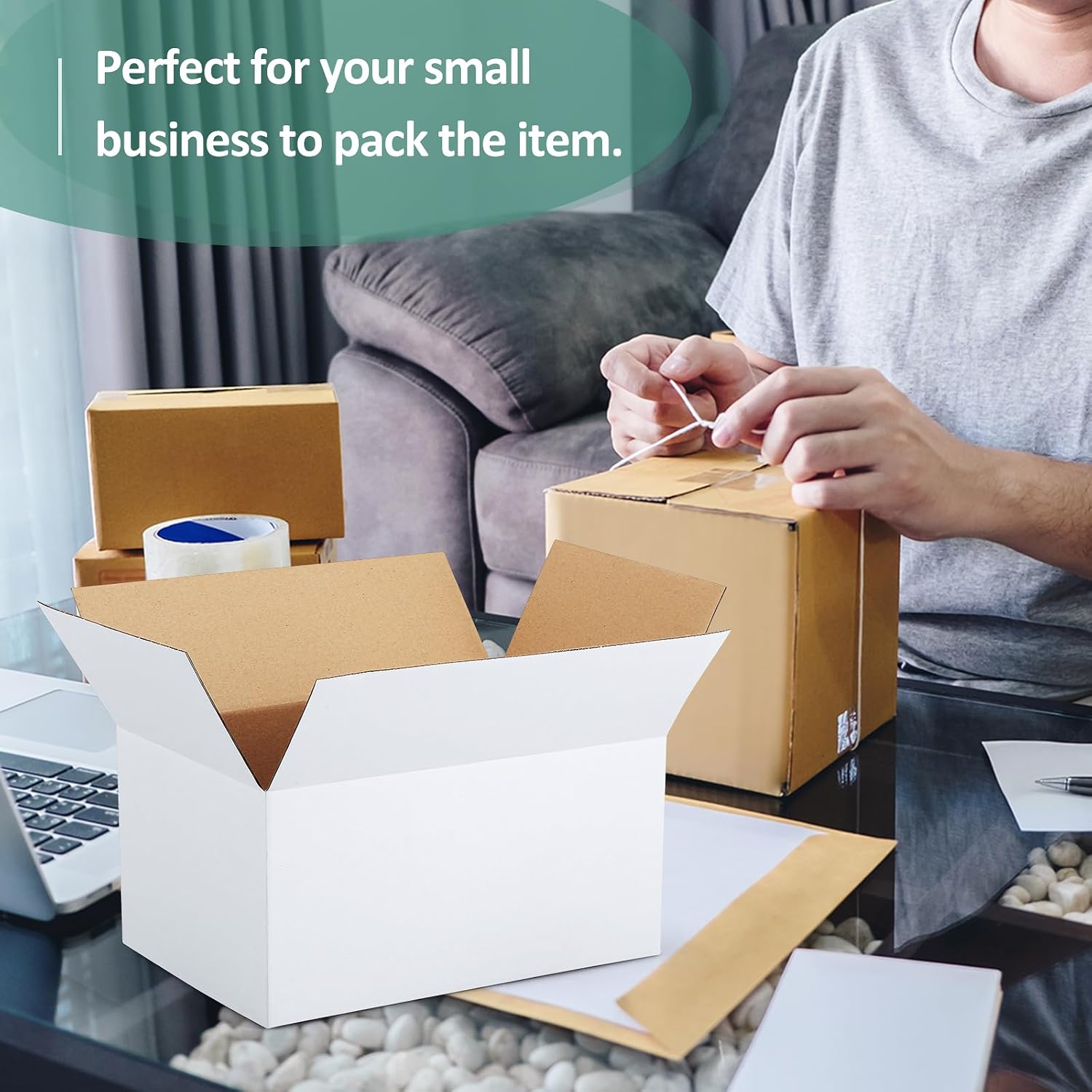 Eupako 30 Pack Small Shipping Boxes Assorted Sizes, White Corrugated Box Mailers, 9x6x4 & 10x7x5 & 11x6x6 10 PCS Each Small Boxes, Cardboard Boxes for Packaging Small Business, Mailing