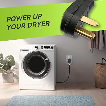 RVMATE - 10ft 4 prong SRDT power cord, 30 amp device power cord (NEMA 14-30P to 4 wires), 4 wires with O-ring terminal connectors, 100% copper wire dryer extension cord