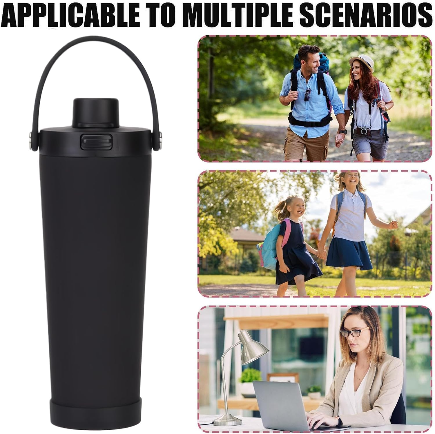 ステンレスタンブラー | 漏れ防止水筒 | 携帯用 保温保冷 ドリンク タンブラー,ハイキング用 旅行用 アウトドア用 ピクニック用