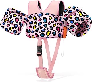 HeySplash Chaleco de Natación para Niños, Manguito de Natación con Correa Ajustable, Flotador de Piscina para Niñas de 13-30/22-44lbs, Flotador para Niños Aprendan a Nadar