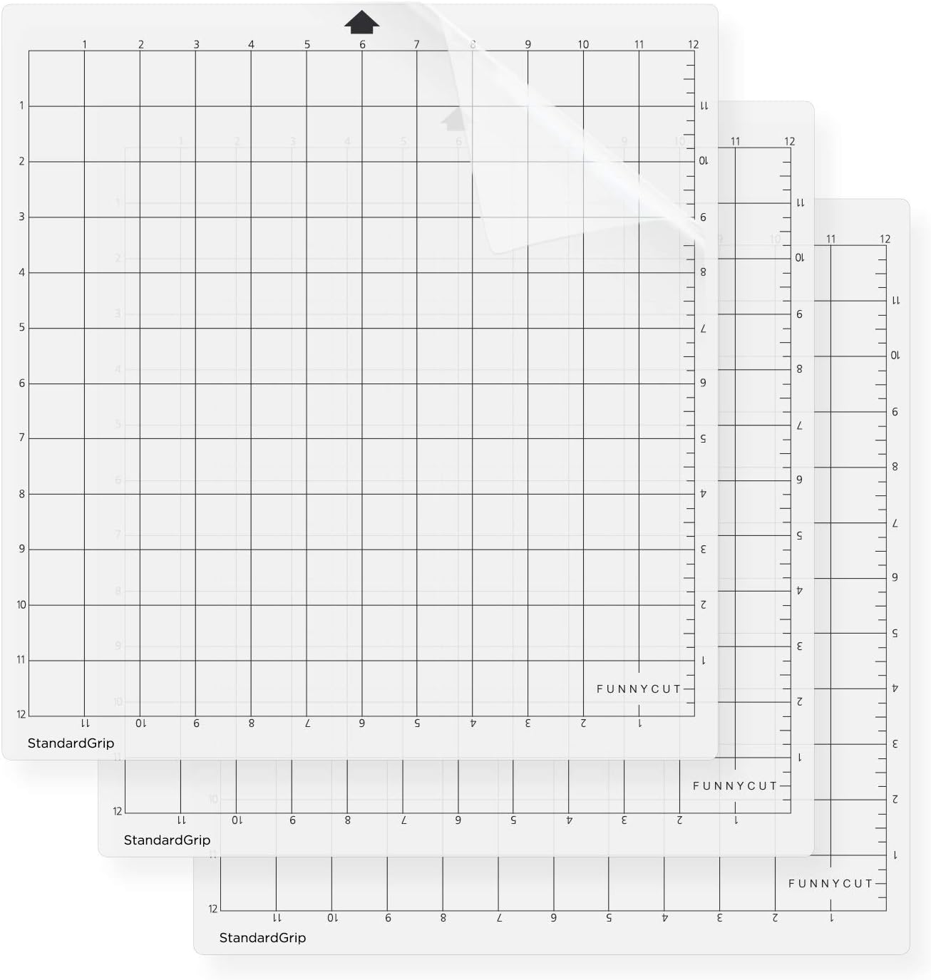 Funnycut Standardgrip Cutting Mat for Silhouette Cameo 4/3/2/1 (12x12 Inch, 3 Pack) Durable Adhesive Cutting Mat for Silhouette Cameo Accessories