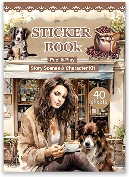 Bomichi People Sticker Book for aldult Girl, 30 Sheets 341 Pcs Stickers & 10 Sheets Scrapbook Paper for Journaling Scrapbooking Bullet Journals Planners Letter Card Making Collage Art Crafts