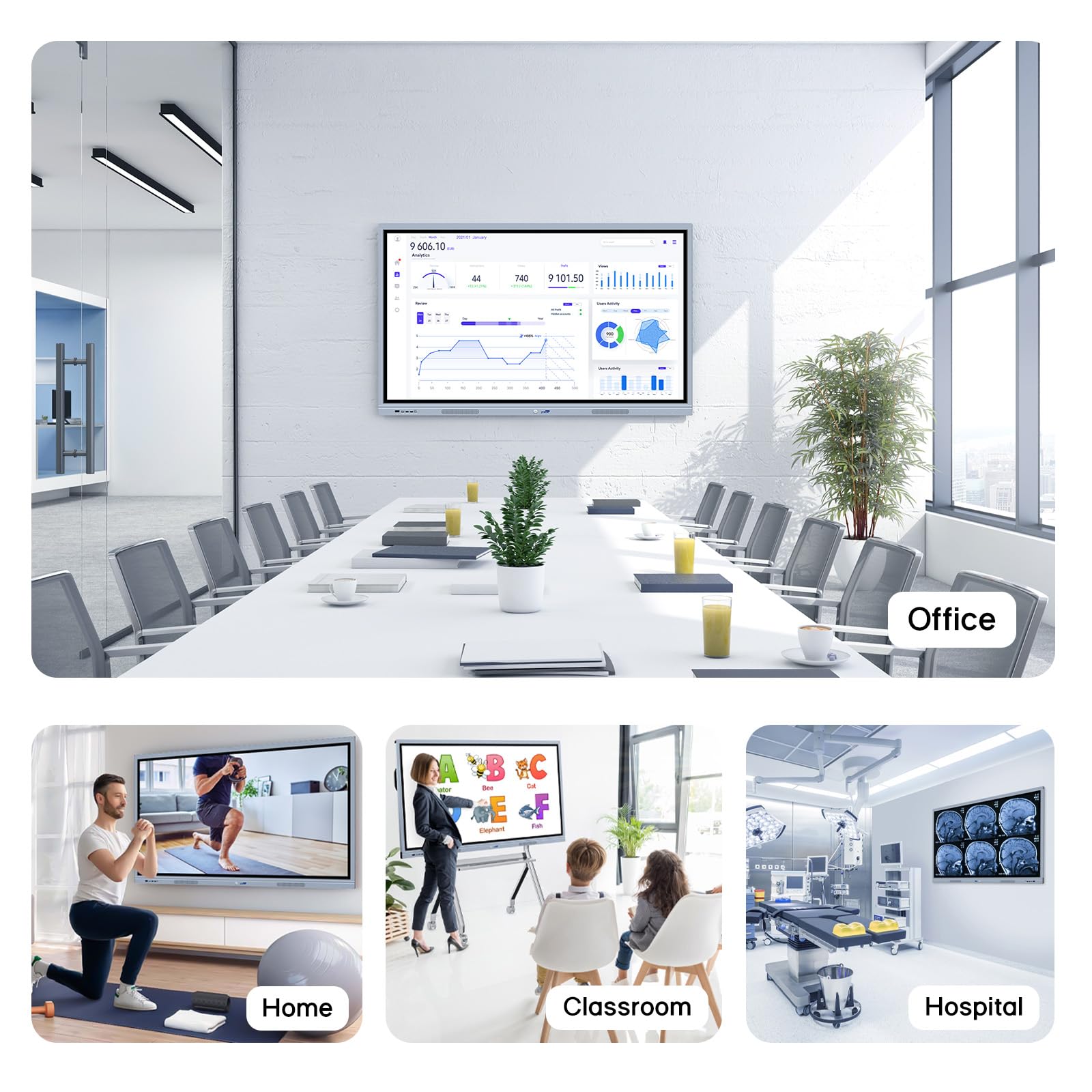 Smart Board Collaboration Hub 55 Digital Interactive Whiteboard Display ...