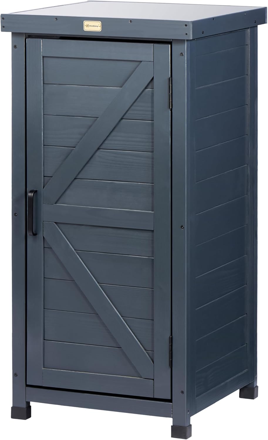 Outdoor Storage Cabinet, Potting Bench Table with Metal Tabletop & Shelves, Wooden Planting Workstation for Patio Garden, Weatherproof