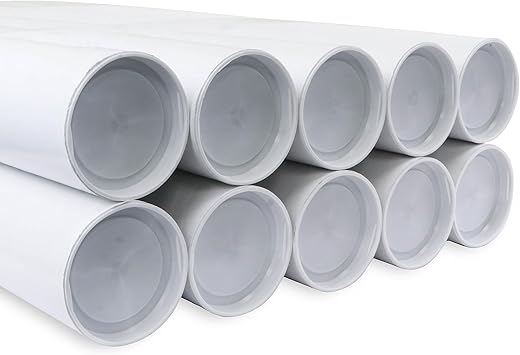 White Mailing Tubes With End Caps - 4 X 20" S-17803 - Uline