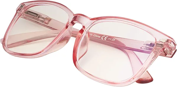 Reducblu Oversized Square Blue Light Blocking Reading Glasses for Women Men