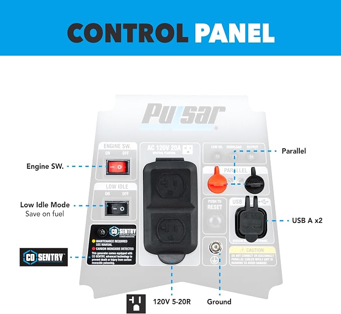Generador Inversor Portátil Pulsar PGD16ISCO 1600W Gasolina miniatura 7