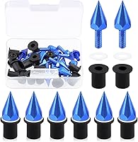 Vista 1 de Swpeet Juego de tornillos para parabrisas de motocicleta, con púas de aluminio, 15 unidades, para motocicleta, empalador corto, compatible