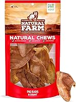 Vista 1 de Natural Farm Orejas de cerdo para perros (8 unidades), un ingrediente: orejas de cerdo enteras naturales, secas al aire, golosinas de larga duración