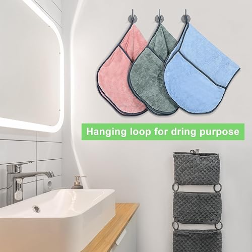 Miniatura 6 de IIZ Toalla para perros, toallas pequeñas para perros y gatos, AbsorbenTowel con bolsillos para las manos, toalla de baño de secado rápido para