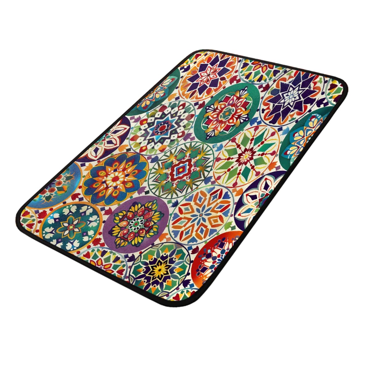 Tapis de bain et de sol floral 100 x 50 cm lavable pour une maison accueillante