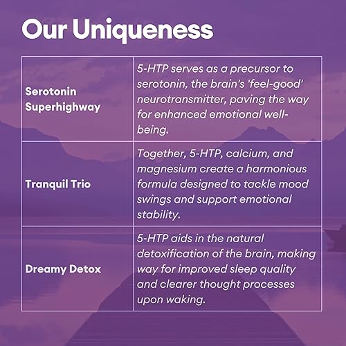 Miniatura 6 de 5-HTP 200 mg Plus Calcio y Magnesio para el estado de ánimo, sueño y funciones cerebrales 1 cápsula por porción, 60 cápsulas