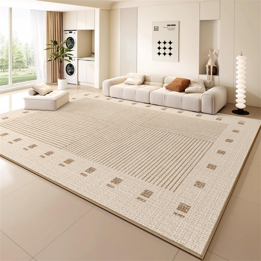 Tapis de salon lavable et extra doux moderne de 140x200 cm