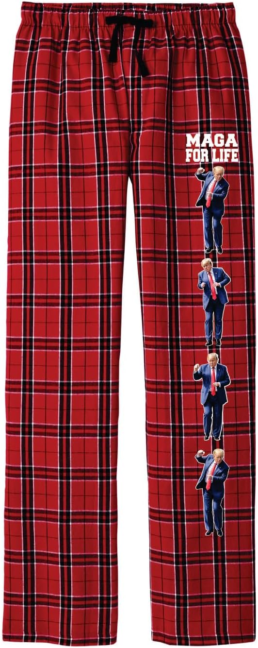 MAGA For Life Trump Dancing Flannel Pants Funny President Trump Dance Pajama Pants