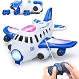 HOLYFUN Toddler Airplane Toy with Mini Cars, RC Music Plane with Lights and Sounds for Boys and Girls Ages 3-5