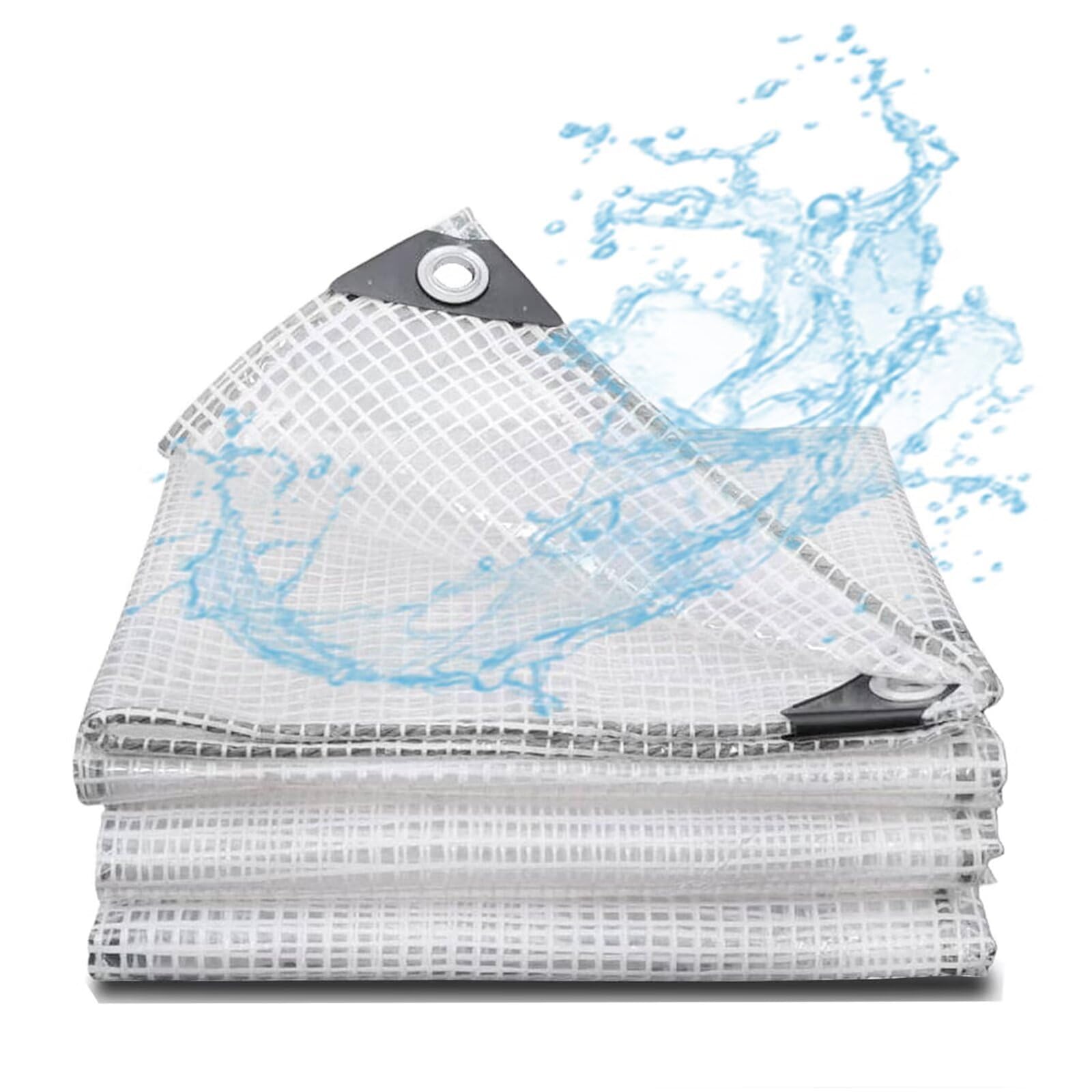 Transparente, wasserdichte Abdeckplane, 3,6 x 9,5 m, robuste Abdeckung für Möbel und Wohnwagen, Mehrzweck-Outdoor-Schutzfolie für Camping, Lagerung und Wetterbeständigkeit