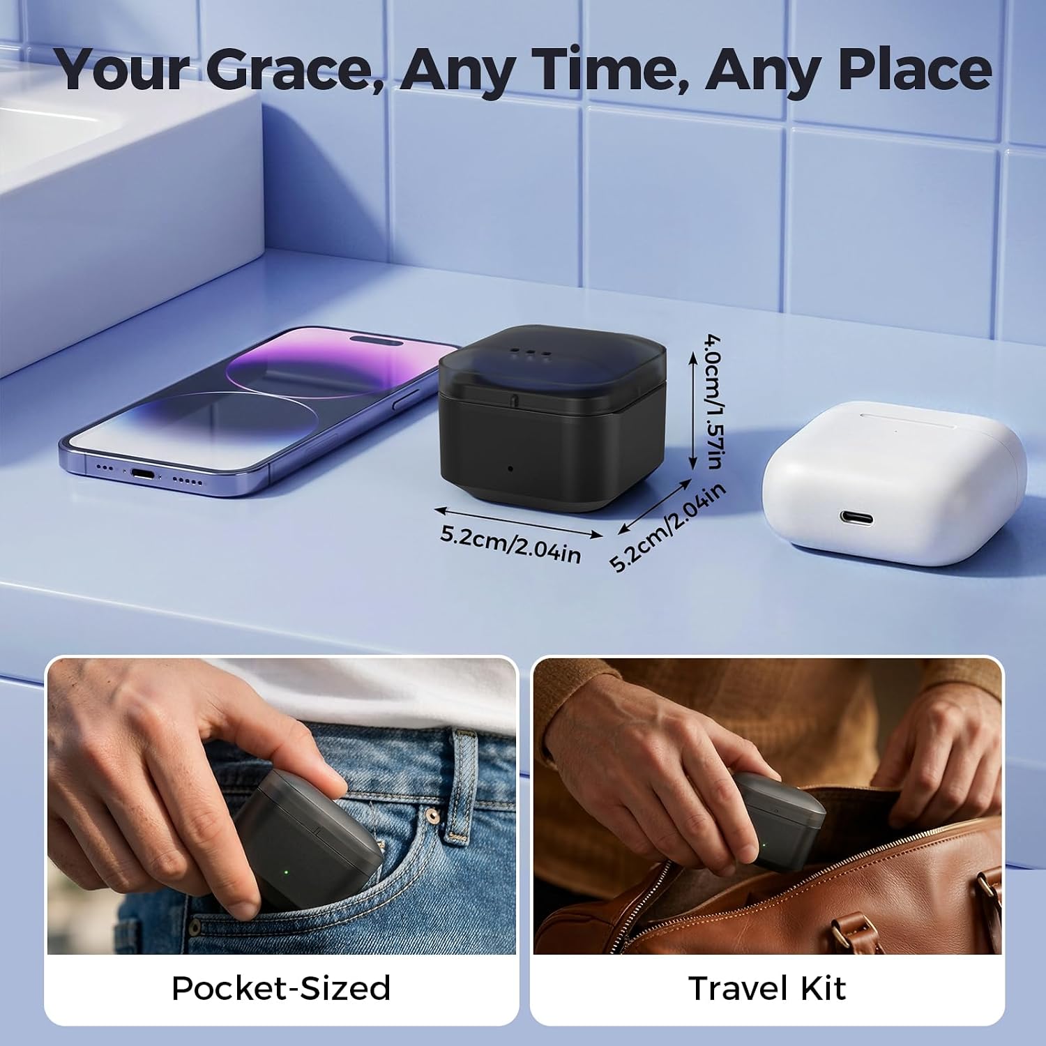 Nose Wax Kit Men: Nose and Ear Hair Removal Kit with Smart Temperature Control & USB C Fast Heating, Nose Hair Wax Kit Includes 100g Hard Wax Beans 20 Sticks & Travel Bag | Lasts up to 7 Weeks 15 Uses