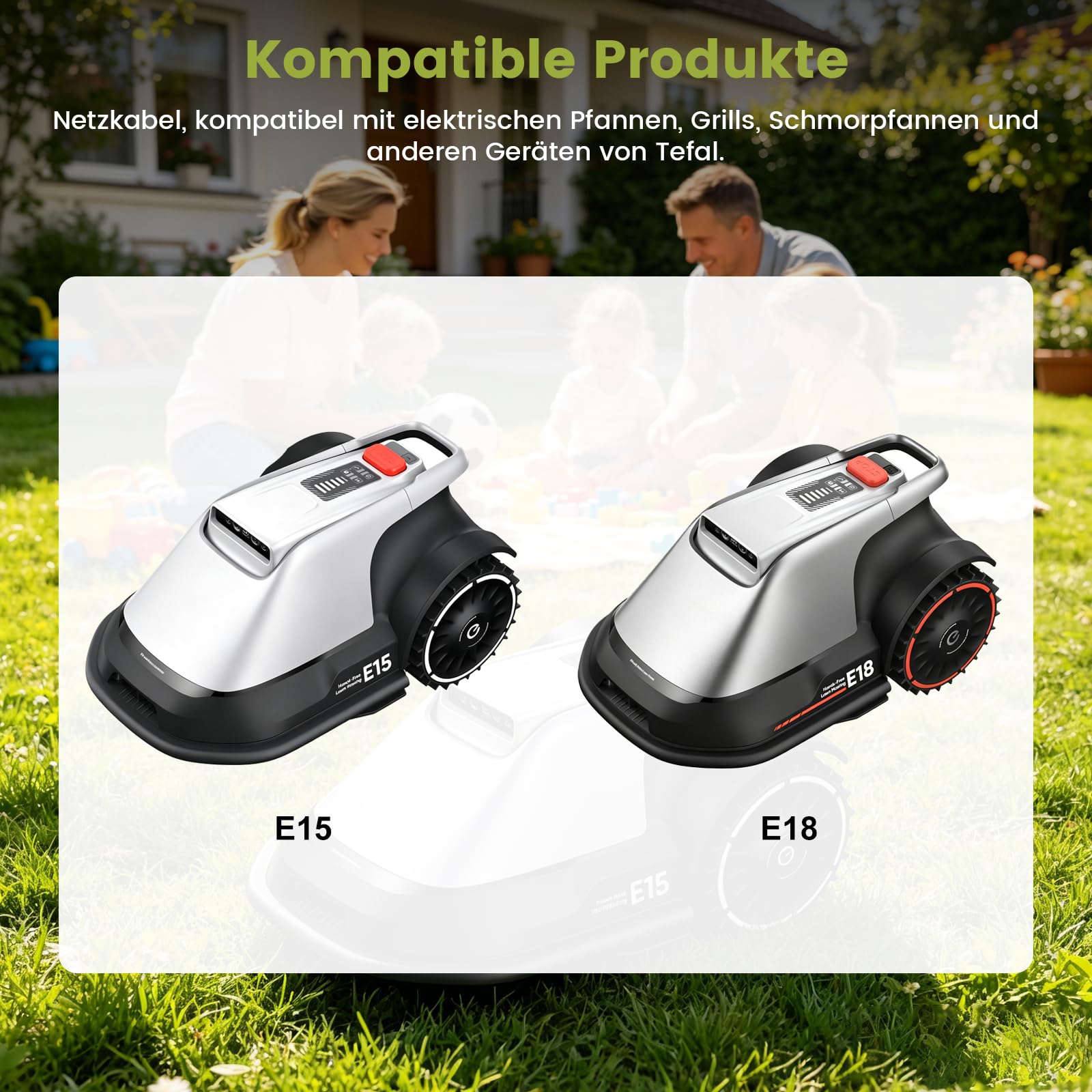 Cable alargador de 10 m compatible con robot cortacésped Eufy E15 E18 | Piezas de repuesto cargador cable de carga para robot cortacésped, negro