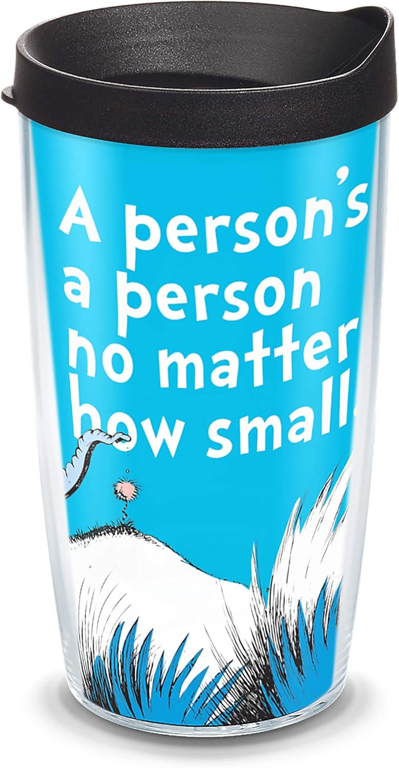 Tervis Dr. Seuss Horton Made in USA Double Walled Insulated Tumbler Travel Cup Keeps Drinks Cold & Hot, 16oz, Classic