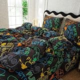 Cotton Market Bettwäsche Set 200x200 cm mit Kissenbezug Baumwoll - Bettwäsche-Sets 3 Teilig - Bettbezug und 2 Kissenbezug 70x80 cm - Hundepfoten