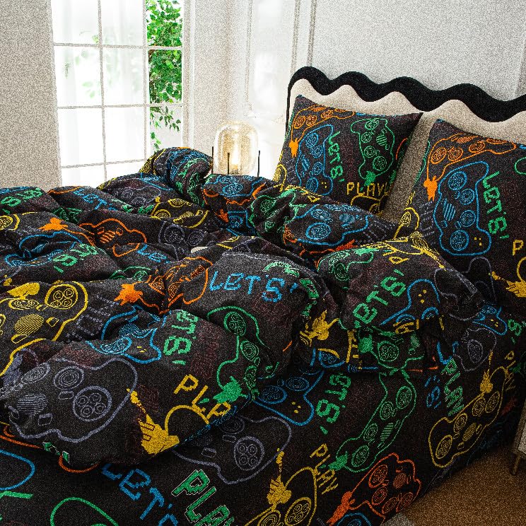 Cotton Market Bettwäsche Set 200x200 cm mit Kissenbezug Baumwoll - Bettwäsche-Sets 3 Teilig - Bettbezug und 2 Kissenbezug 70x80 cm - Hundepfoten
