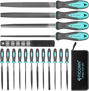 Sponsored Ad - TICONN 17pcs File Set, Premium Grade T12 Drop Forged Alloy Steel File Sets with Carrying Case, Ergonomic Ha...