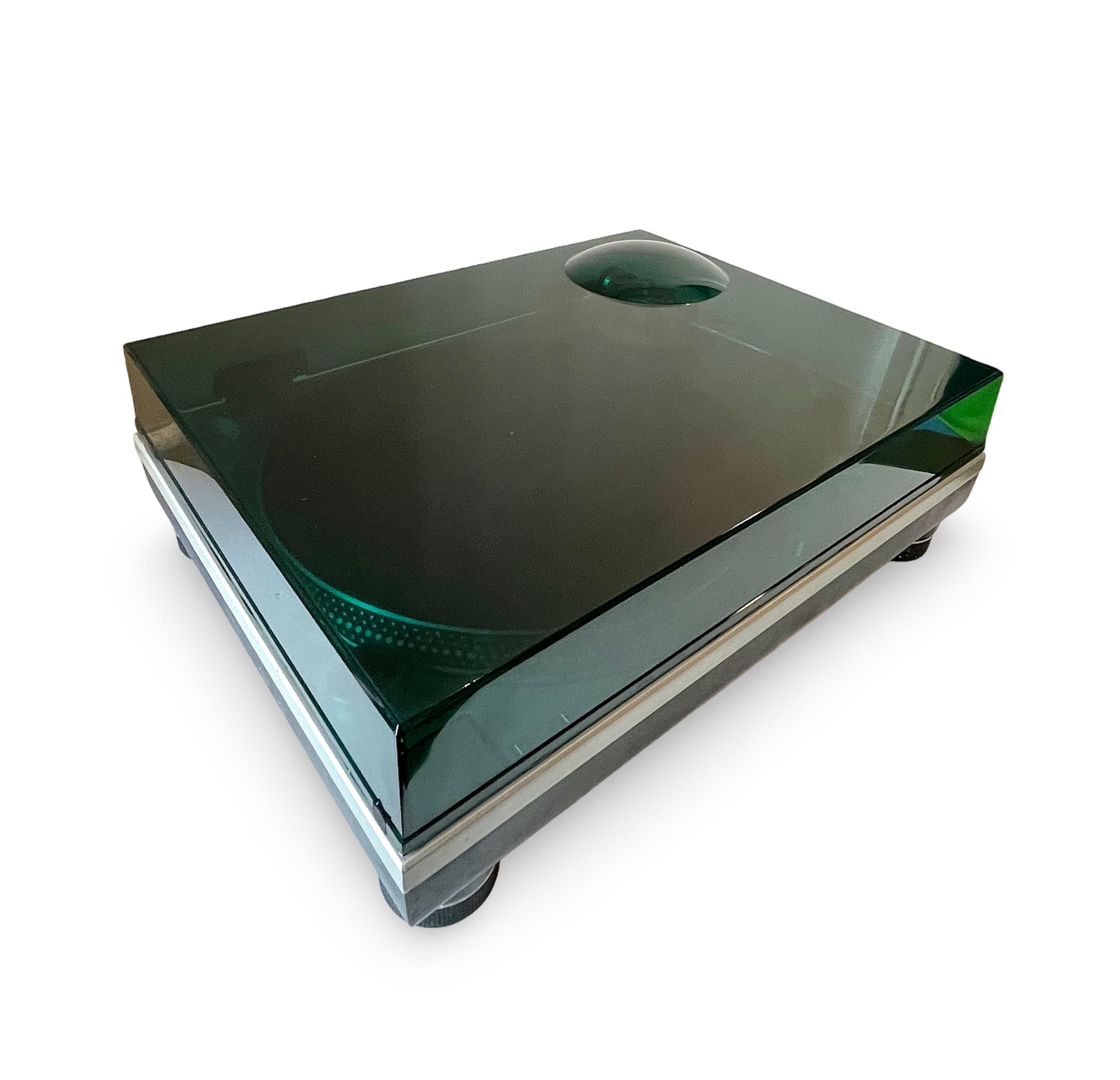 Copertura Antipolvere Verde + Cerniere Nere per Giradischi Technics SL-1200 e SL-1210, Angoli Regolabili 20°-90°, Giradischi MK LTD GR, Mondecks di Seconda Generazione