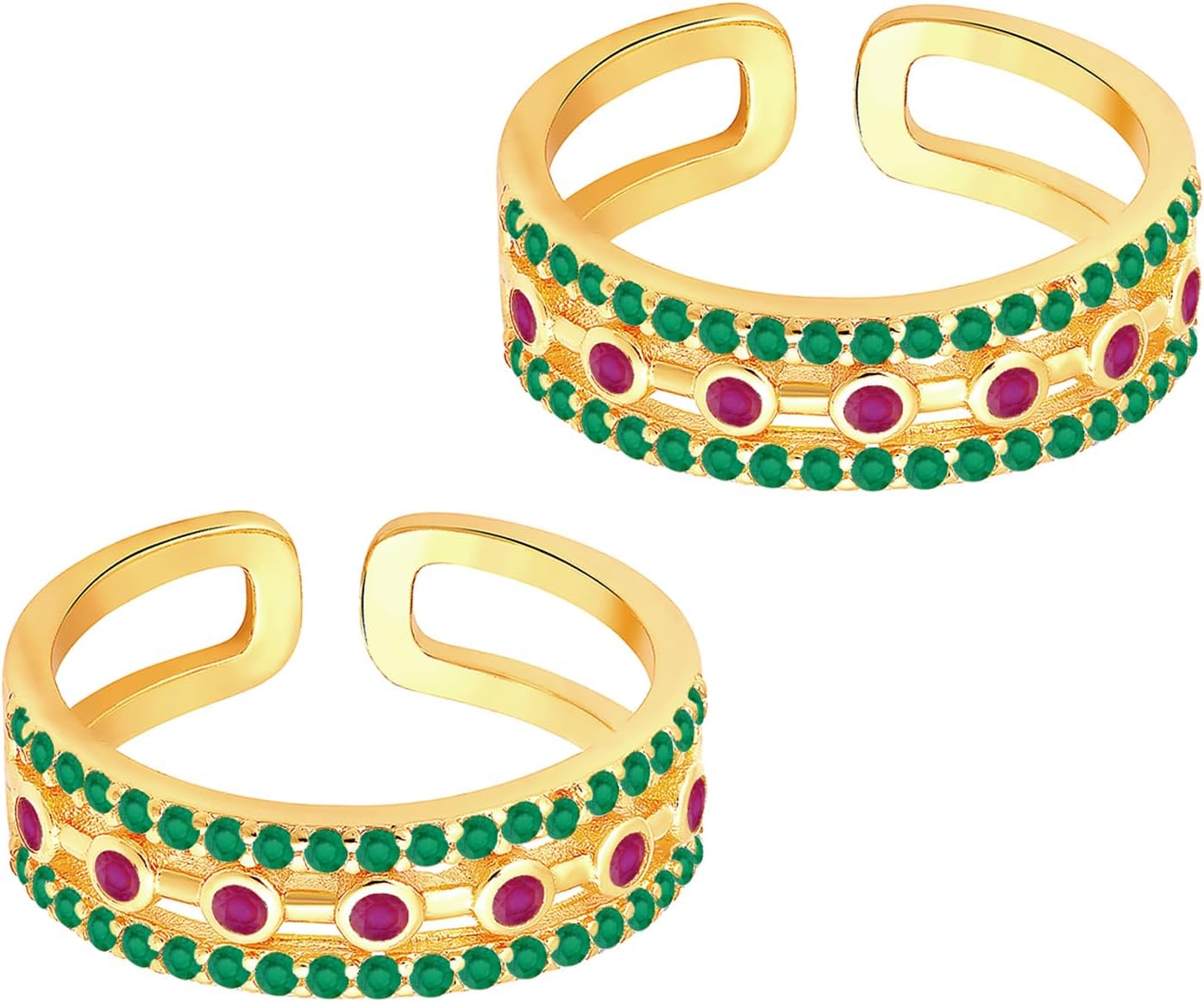Aheli Cubic Zirconia Studded Adjustable Toe Ring Fancy Bichiya Jewellery for Women