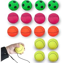ZUYEE 4/8/16/32 Pack Wrist Return Ball 1.85 Inch Sports Wrist Balls On A String Rubber Rebound Balls Basketball, Baseball, Soccer Wristband Toy for Children Kids Gift Exercise or Play
