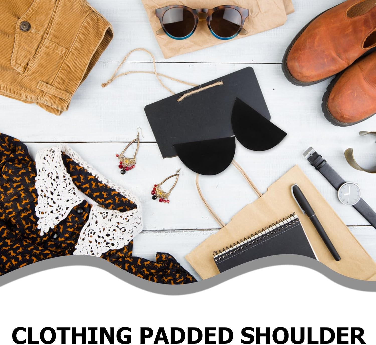 Generic 6 Pairs Shoulder Pad Inserts: Washable Crescent Set-in Pads - DIY Sewing Shoulder Padding for Coats - Removable Clothes Garment Shaper 0.6cm Thin