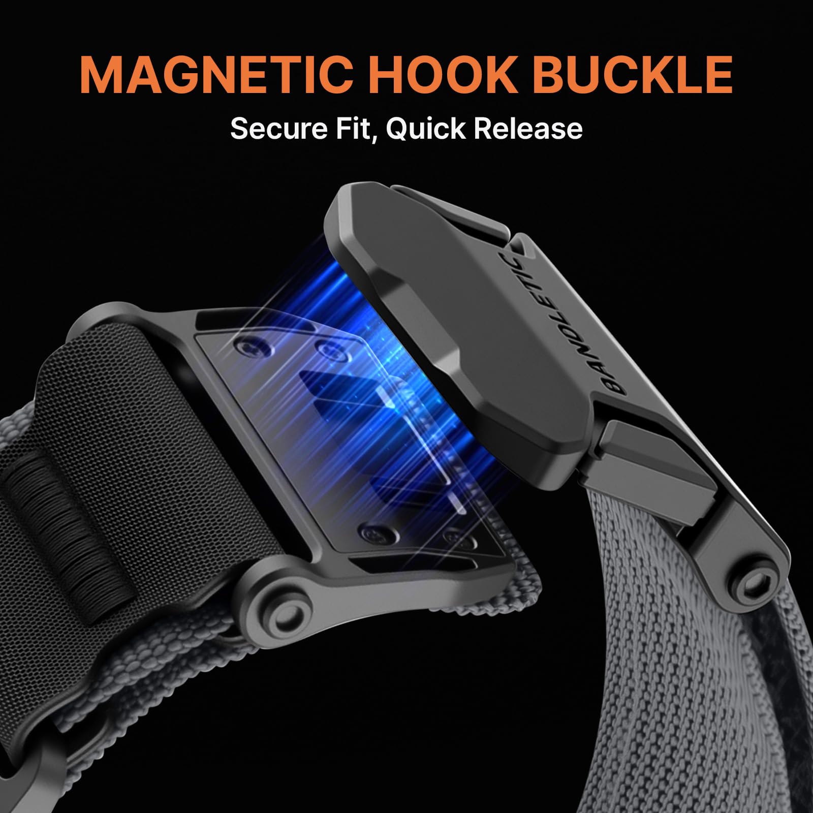 Bandletic Bracelet magnétique en nylon compatible avec Garmin Watch Quick