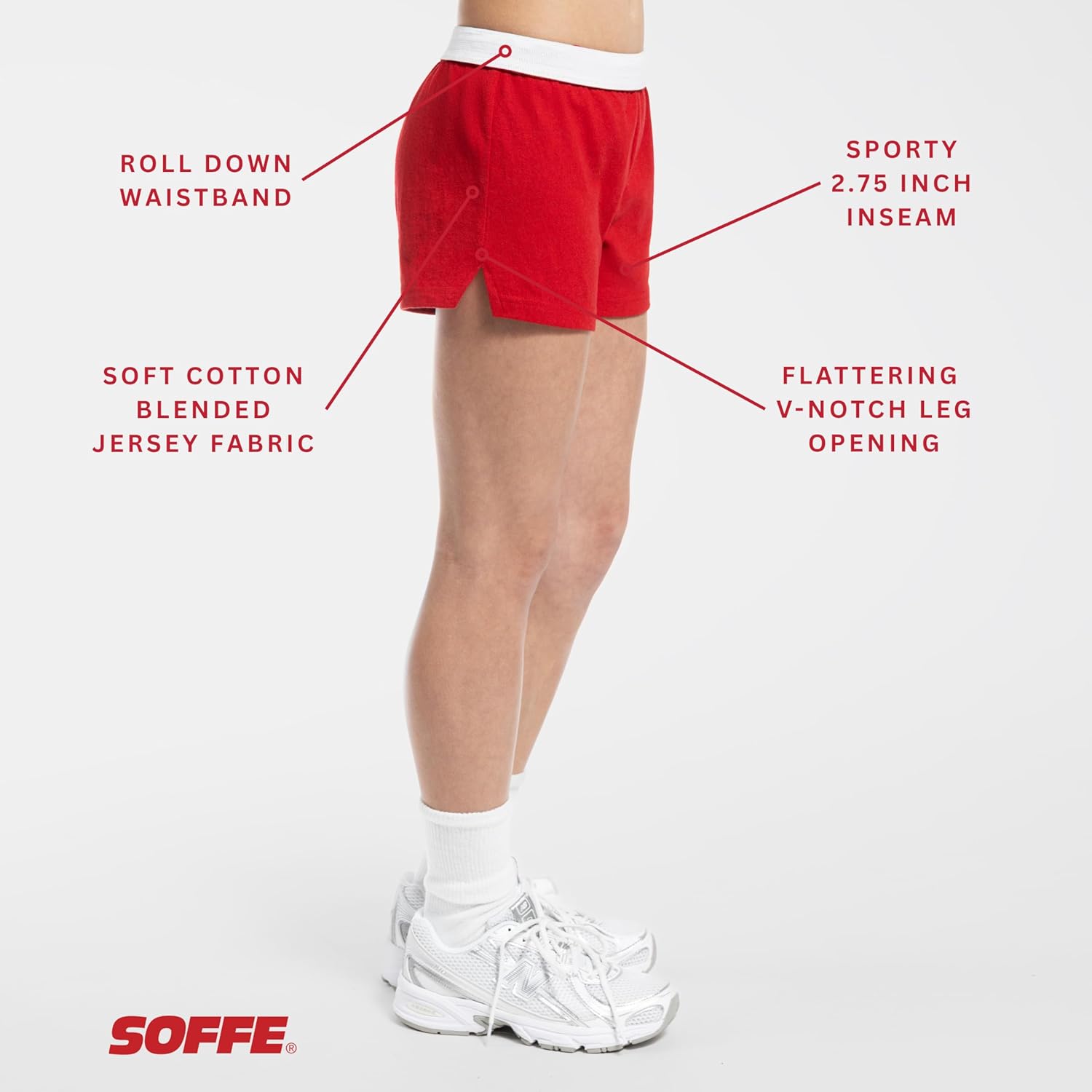 Soffe Youth Girls' Authentic Cheer Shorts, 2.75" Inseam, 3 Pack