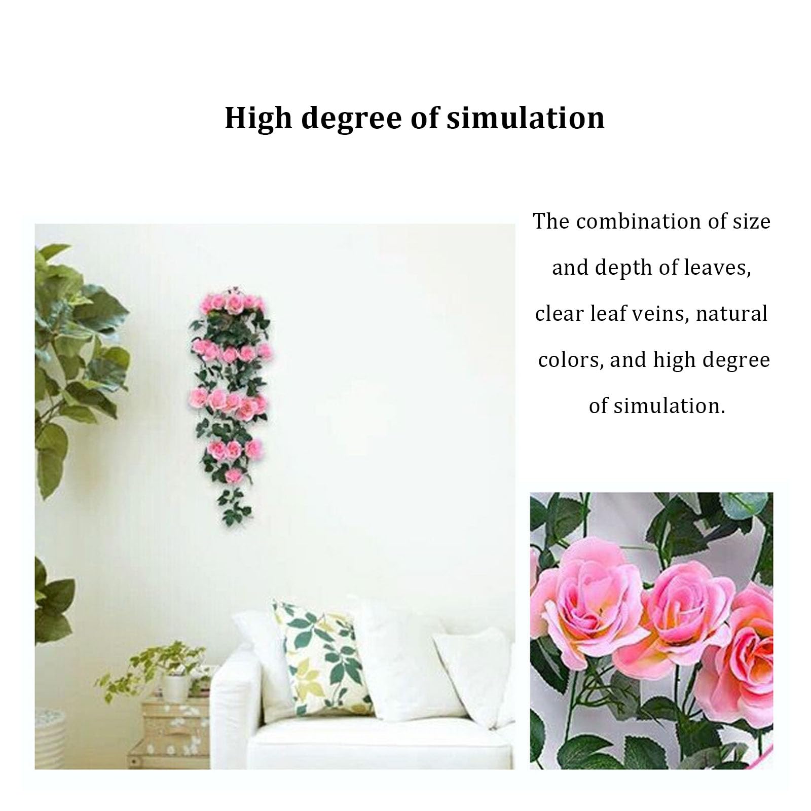 Künstliche Blumen Hängende Pflanzen Set 6 Stück Gefälschte Hängepflanzen für Haus Bauernhaus Indoor Veranda und Garten Dekoration Hängende Simulation Pflanzen für Draußen Haus Garten Wanddekoration