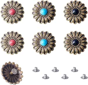 Amazon.com: Kissitty 6 Set Flower Decoration Rivets Studs Alloy Flower ...