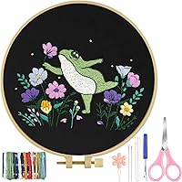 Vista 11 de TINDTOP Kit de Bordado para Principiantes Adultos, Kit de Bordado de Pájaros para Principiantes, Incluye Tela de Bordado Aros Hilos para Amantes