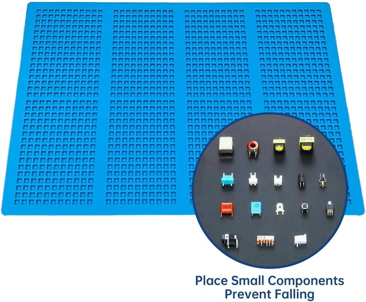 Soldering Work Mat, Heat Resistant Silicone for Soldering, Electronics Repair, 920°F Max Temp, 19.8 x 13.8 Inches