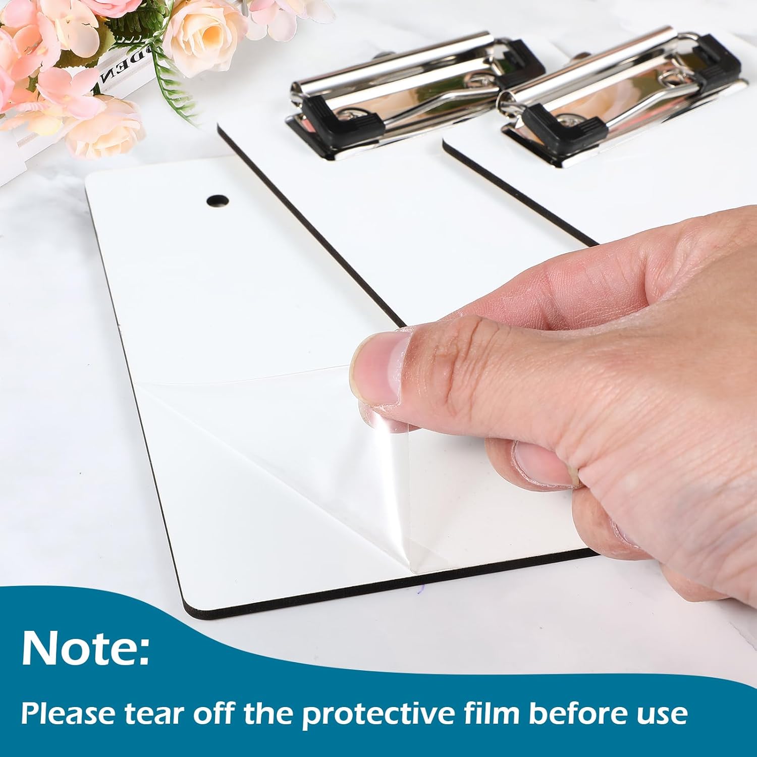 Seajan 12 Pack Sublimation Clipboard Blanks Bulk 4x6 Inches Mini MDF Clipboard Sublimation Teacher Blanks for DIY and Office Products Design Work