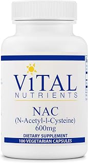 Vital Nutrients NAC | N-Acetyl Cysteine | Vegan Supplement | Supporting Sinus and Respiratory Health | 600mg | Gluten, Dairy, and Soy Free | 100 Vegetarian Capsules
