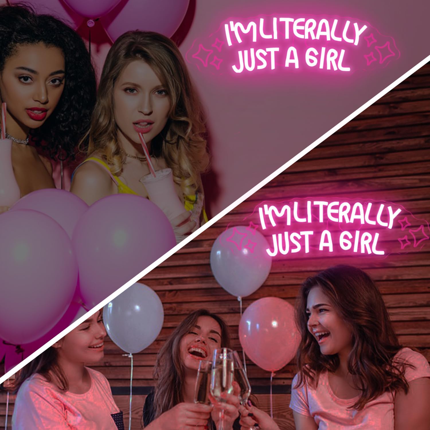 I'M Literally Just A Girl Neon Sign Dimmable Usb Im Just A Girl Led Signs for Bedroom Wall Pink Bow Party Decor Preppy Neon Lights Cute Girly Wall Decor