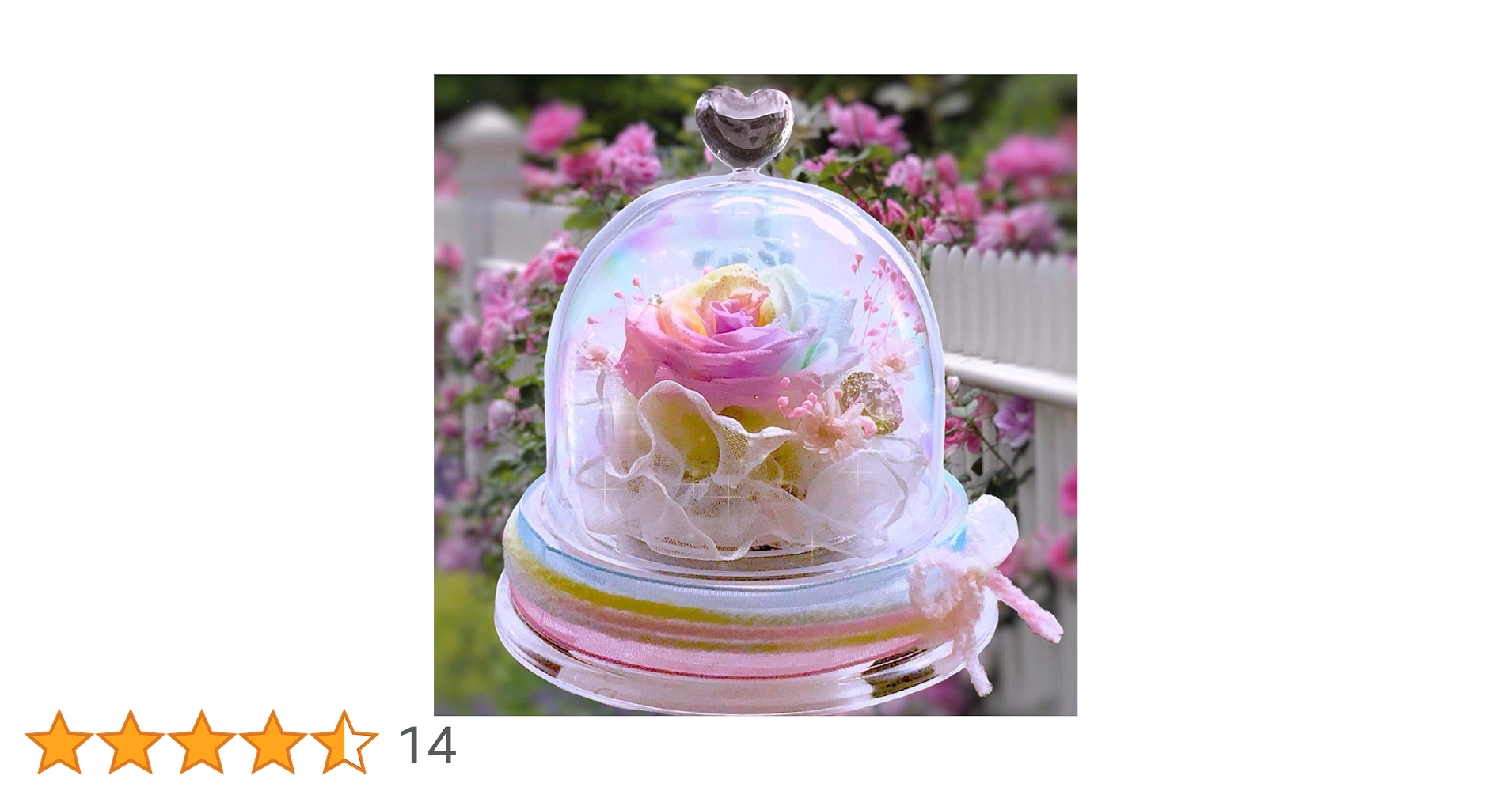 【高級プリザーブドフラワー】 パステルレインボーローズ ラウンドガラスドーム フラワーマーケット花由 【楽天ランキング 1位】 高級プリザーブド