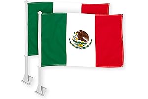 G128 2 Pack: Mexico Mexican Car Flag | 11x17 In | Double...