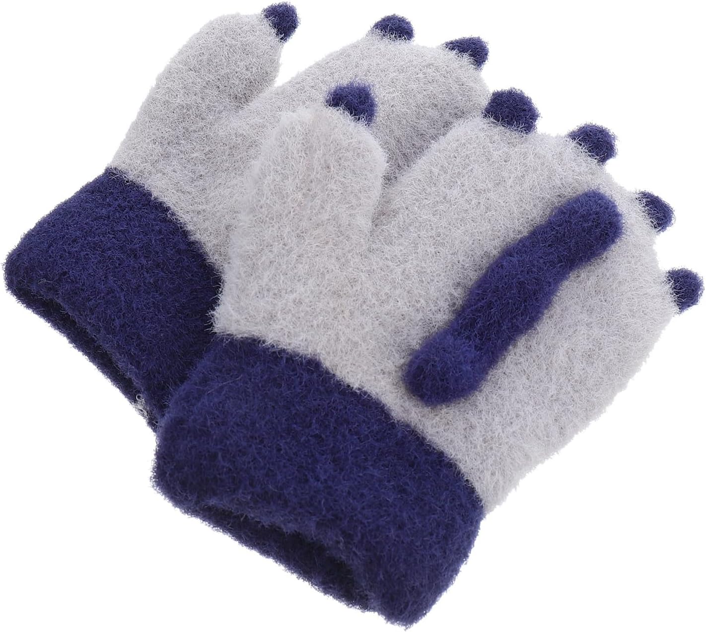 1pair Warm Cartoon Finger Gloves for Boys and Girls Thick Cashmere Material Soft and Comfortable Gloves Adorable Design for Boys and Girls for Cold Weather Activities