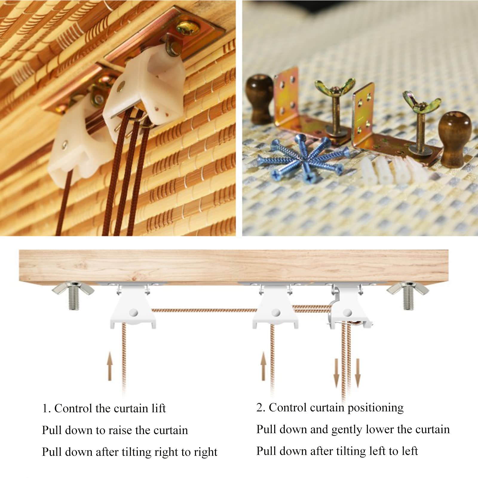 Store à Rouleau en Bambou Naturel,Stores en Bambou,Store Enrouleur Exterieur,70% Panne D'électricité,Store en Bois Qualité Supérieure pour Portes Fenêtres Cuisine,W85xH240cm/W34xH94in
