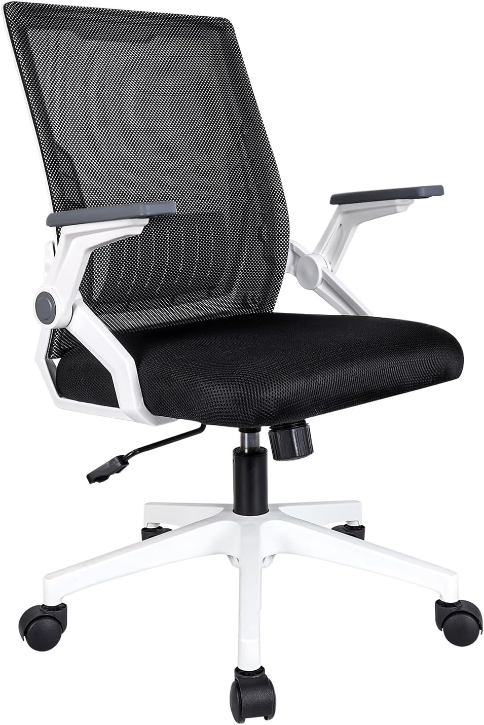 Ergonomic Office Chair with Flip-Up Arms, Small Desk Chair with Breathable Mesh Back, Home Office Desk Chair that Saves Space, Compact Swivel Computer Chair