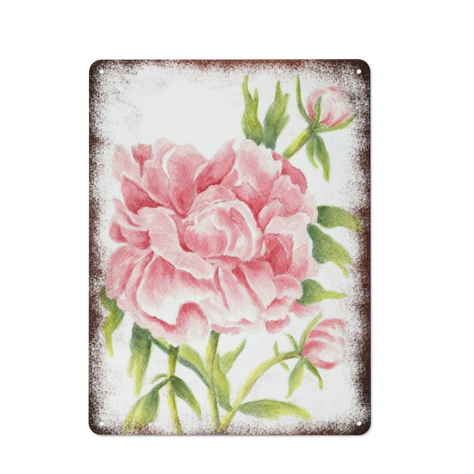 Elegant Flower Watercolor Metal Painting Home Restaurant Minimalist Vintage Art Wall Decor Sign 8x12 Inch