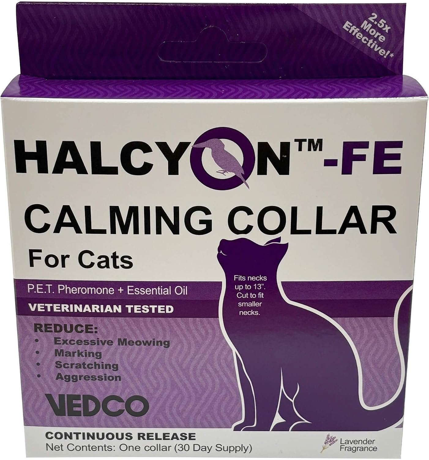 Vedco Halcyon FE Calming Collar for Cats, Single Pack