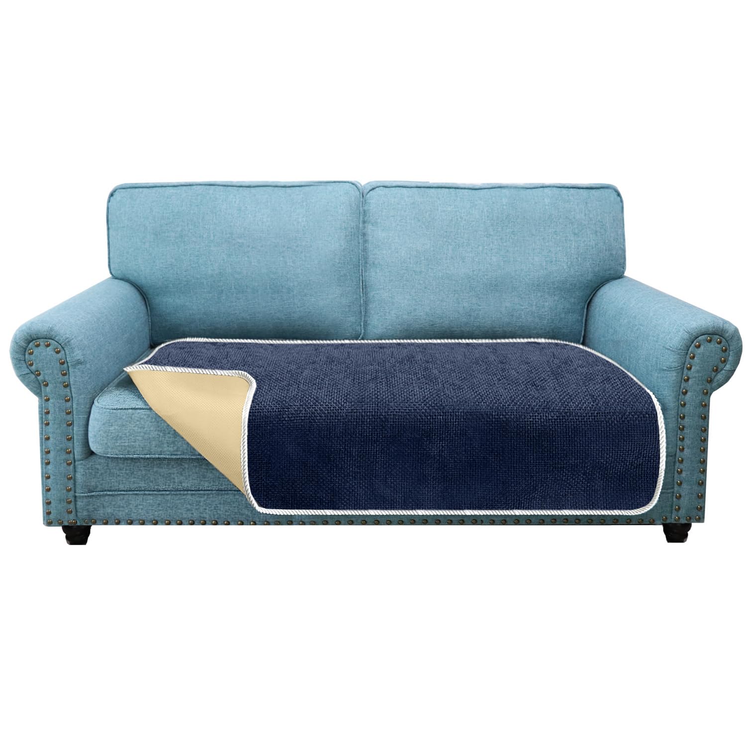 Granbest Non-Slip Sofa Seat Covers 2 Seater Plus Thick Sofa Cover Sofa Protectors from Pets Universal for All Seasons (2 Seater Plus, Navy Blue) — image 1
