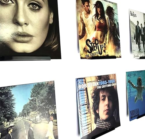 Miniatura 5 de Estante de pared para discos de vinilo, 8 unidades, estante acrílico de 7 pulgadas, exhibición de pared para discos, estante para discos de vinilo,