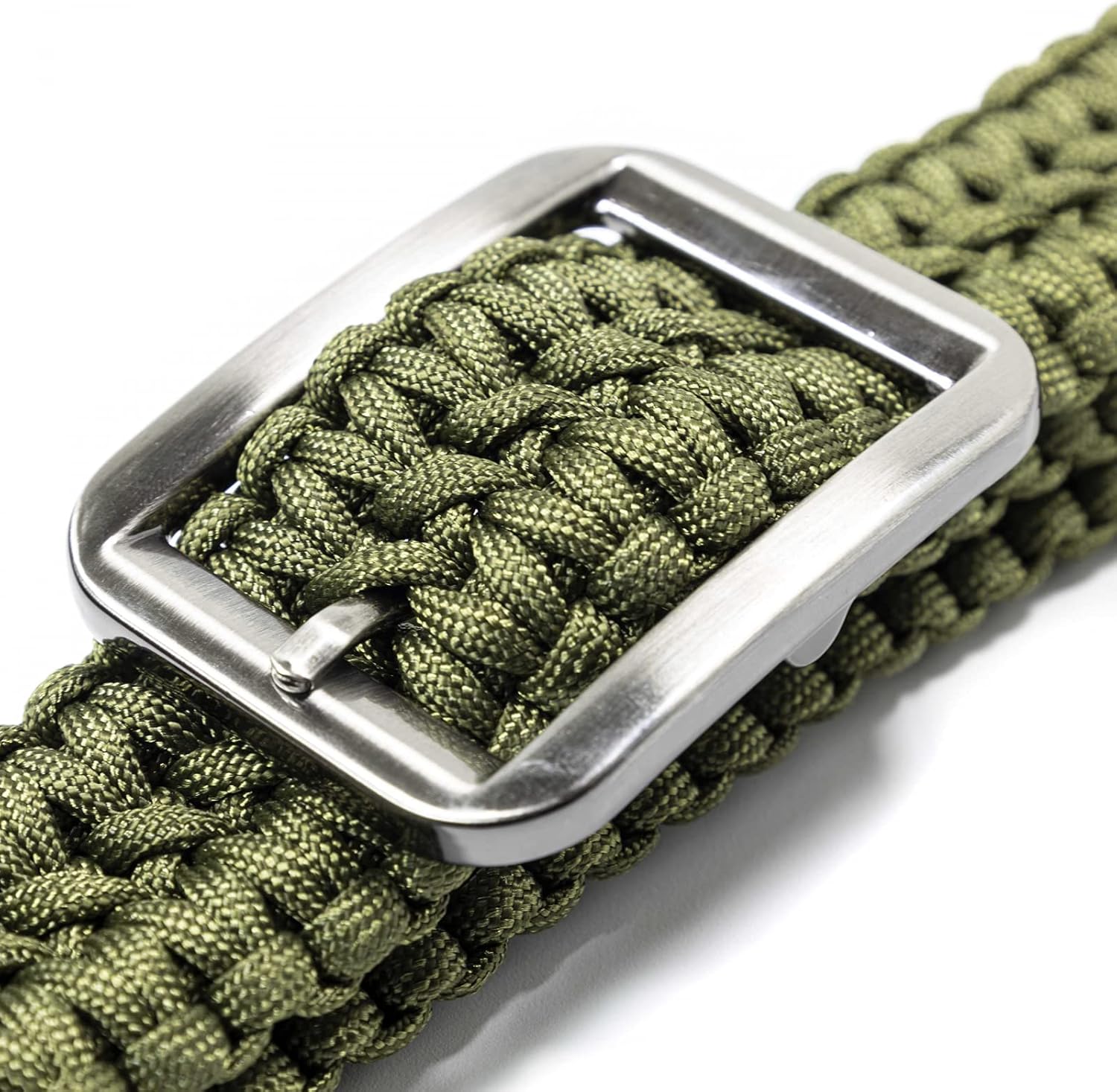 EDC Survival 550 Paracord Belt with Stainless Steel Buckle, 52 inch (Universal Fit, 3 colors)